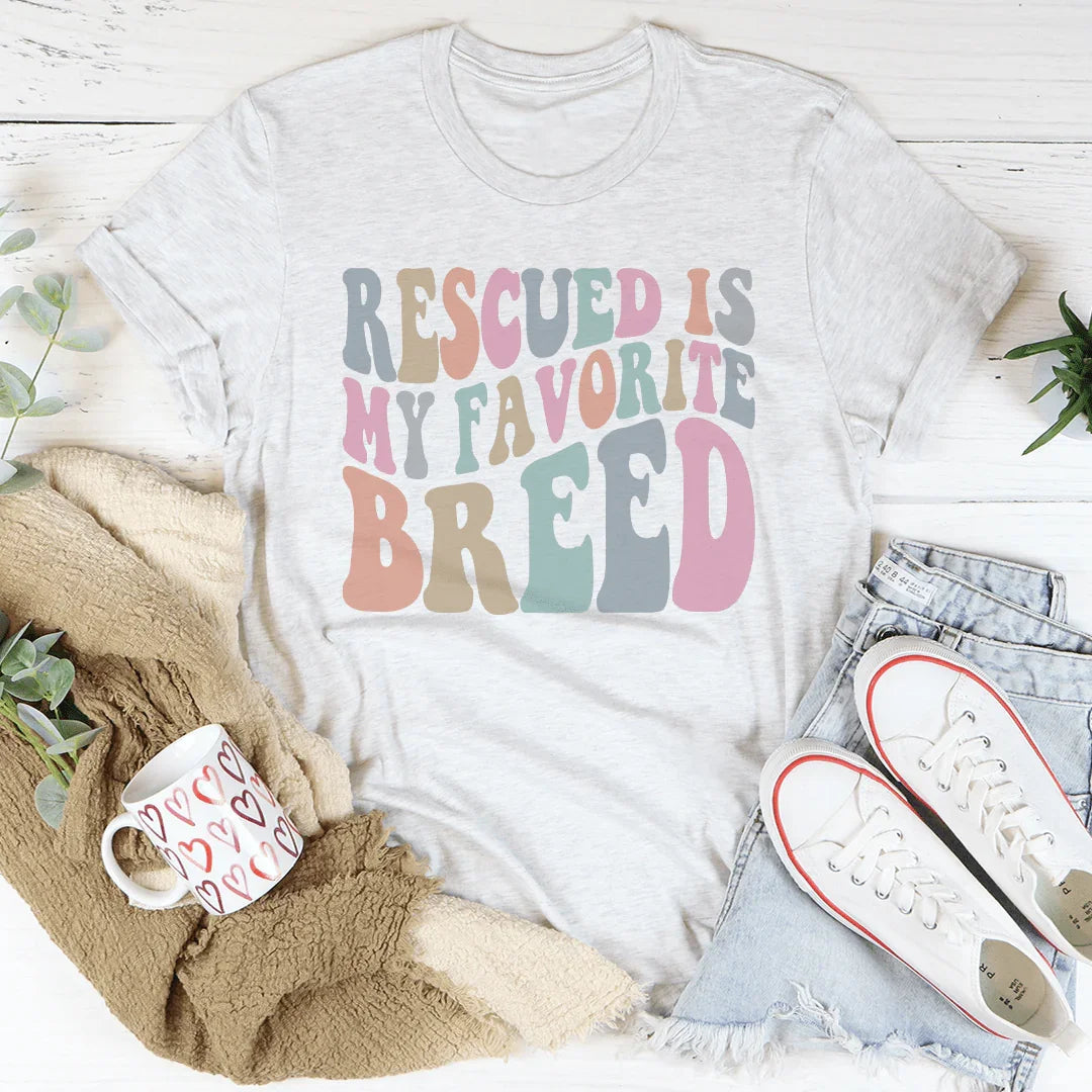 La camiseta Rescatado es mi raza favorita