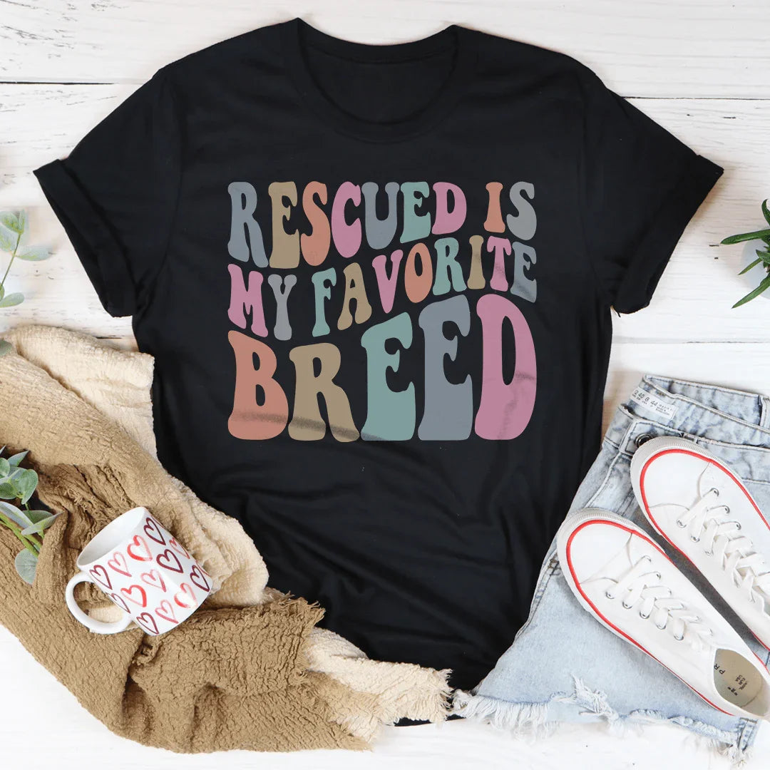 La camiseta Rescatado es mi raza favorita