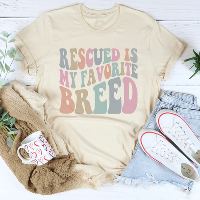 La camiseta Rescatado es mi raza favorita