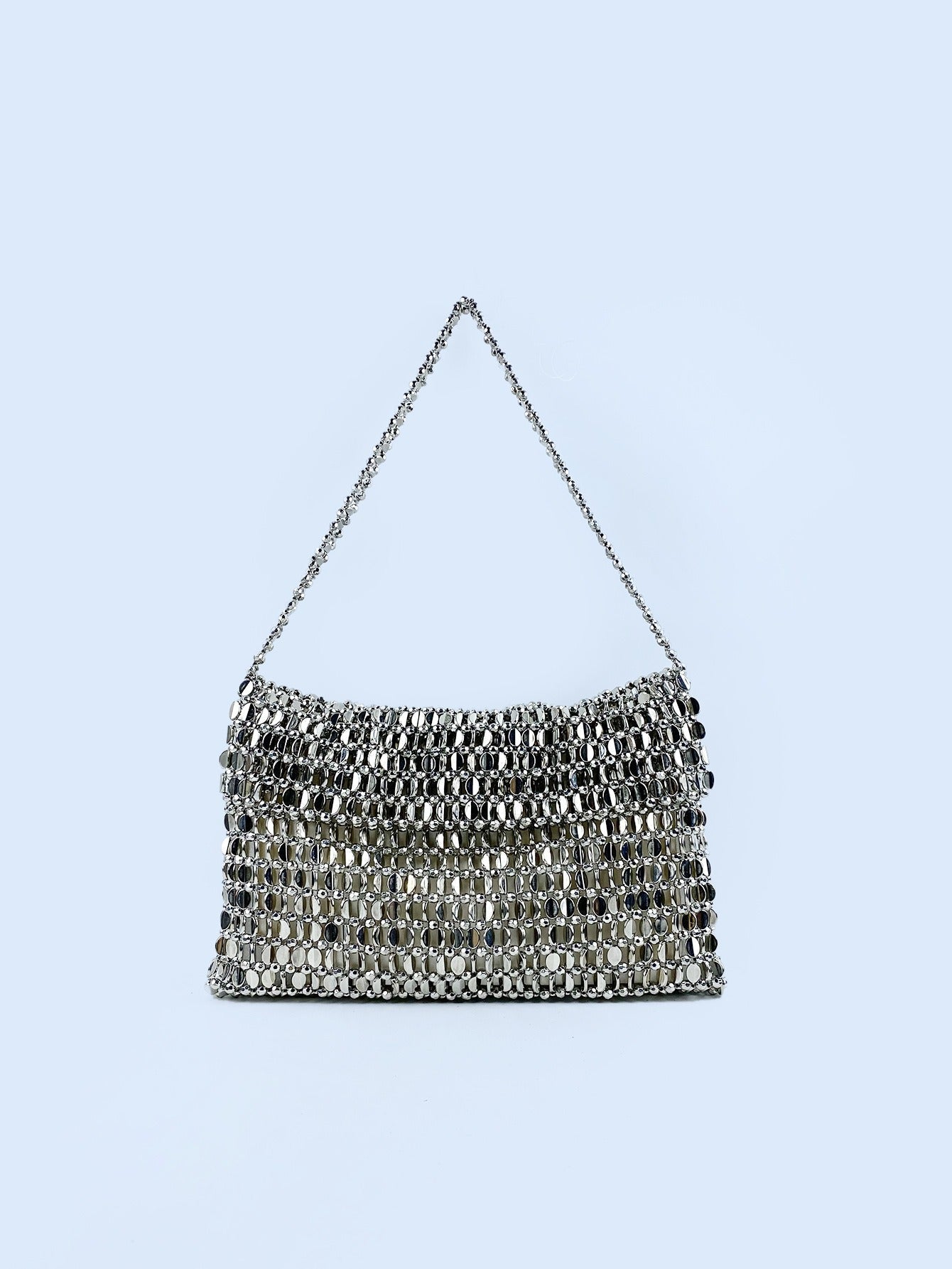 Bolso de Hombro de Lentejuelas Plateadas Elegante para Mujeres