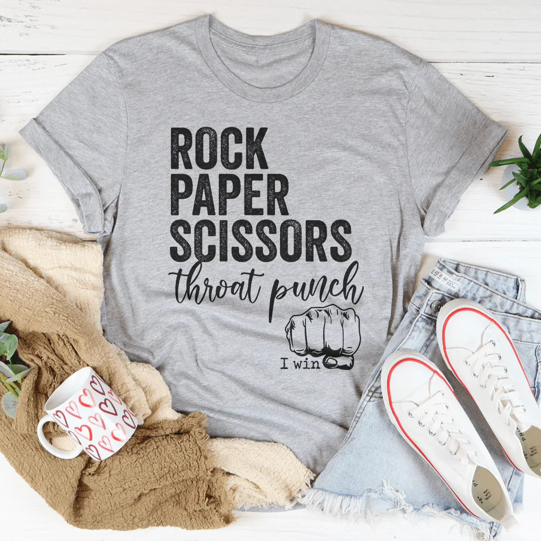 Camiseta de piedra, papel o tijera