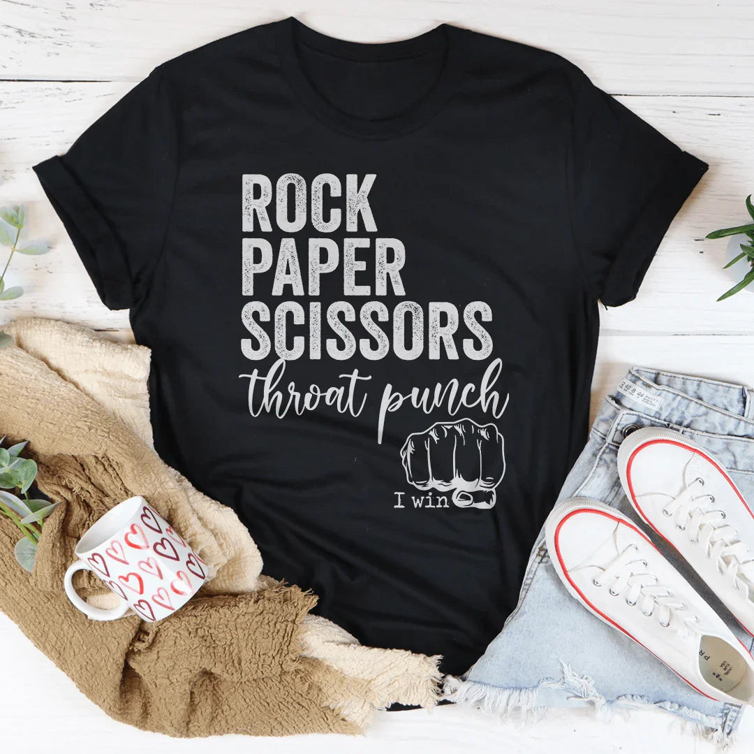 Camiseta de piedra, papel o tijera