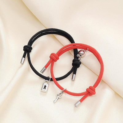 Romantic Magnet Couple Bracelets - Classic Key Lock Design