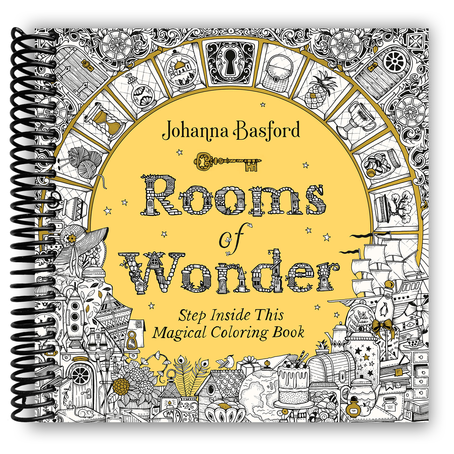 Rooms of Enchantment: Discover the Magic Within This Spiral Coloring Book - Korvel