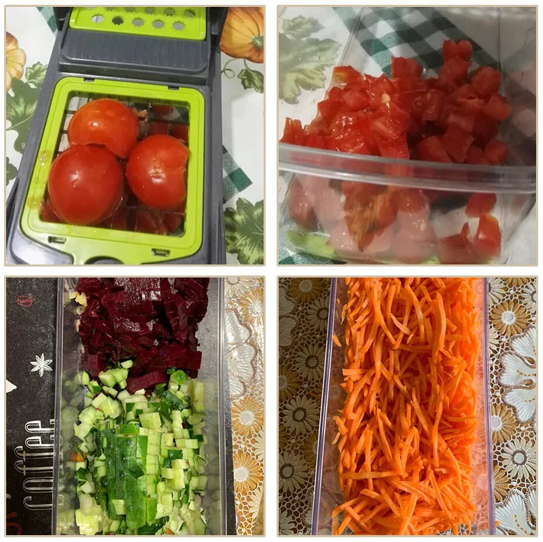 Hachoir à légumes et fruits 15 en 1 pour une préparation de repas sans effort