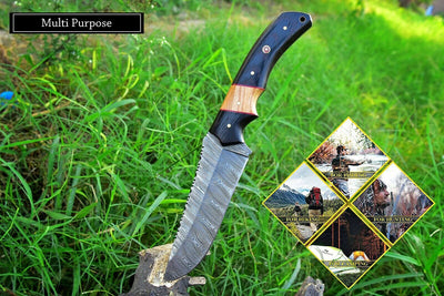 Artisan Crafted Damascus Steel Hunting Knife - 10 Inches - Korvel