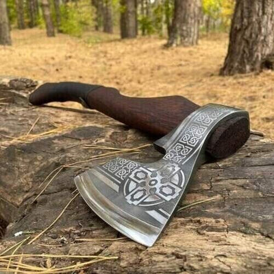 Warrior's Forge: Premium Tomahawk & Hammer Set with Custom Engraved 1095 Steel Blades - Korvel