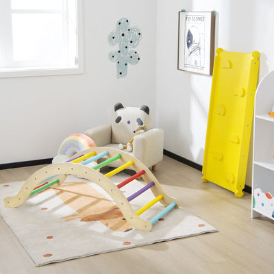 Set de Escalera para Niños 3 en 1 - Arco de Madera y Balancín