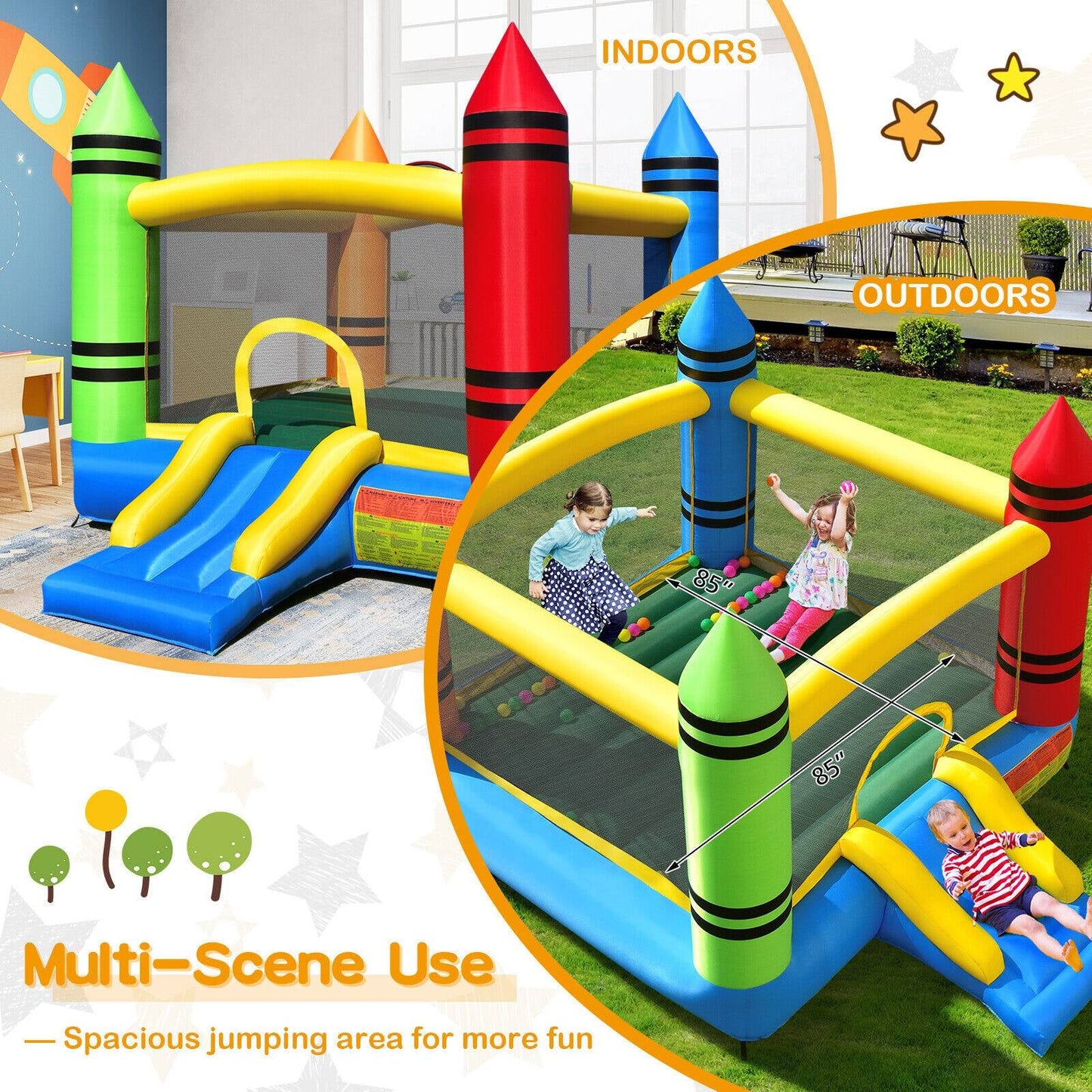 Kids Inflatable Bounce House with Slide