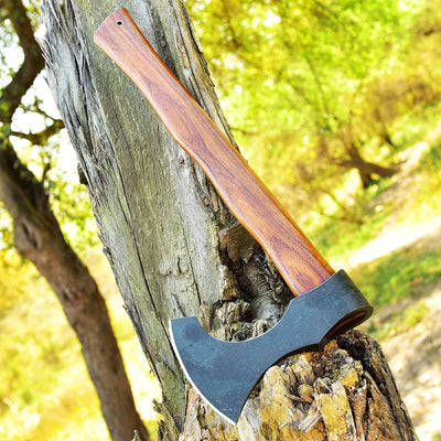 Artisan Crafted Acid Washed High Carbon Steel Viking Tomahawk Axe - Korvel