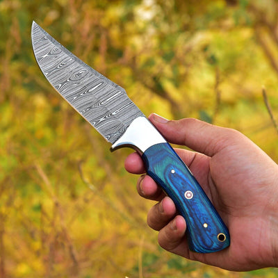 Artisan Crafted Damascus Steel Skinning Knife - 4.5" - Korvel