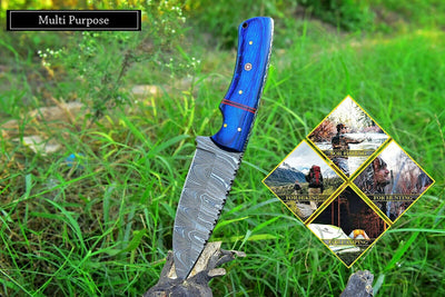 Premium Custom Damascus Steel Skinning Knife for Hunters - Korvel