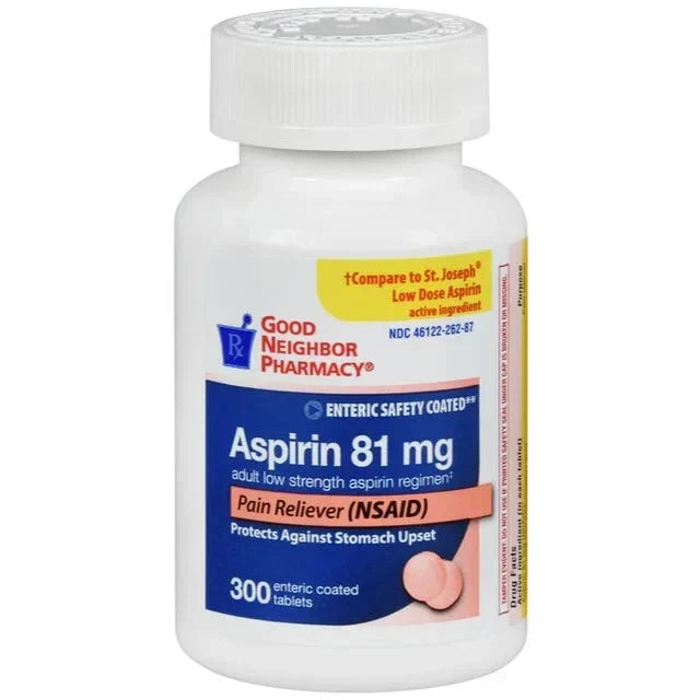 Aspirina de baja dosis GNP 81 mg, tabletas recubiertas entéricas - 300 conteo
