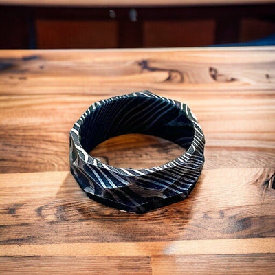 Eternal Love Handcrafted Damascus Steel Engagement Ring by KBS Knives - Korvel