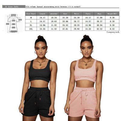Ensemble de Shorts de Yoga Sans Couture et Brassière pour Femmes