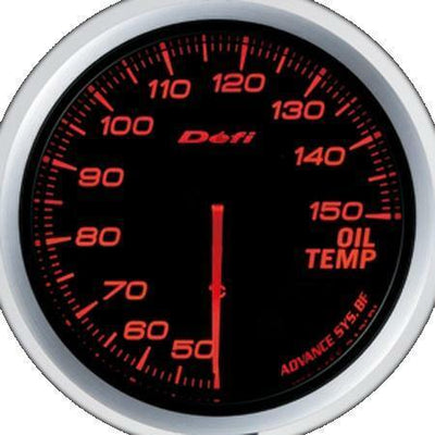 Precision DEFI Advance BF 60mm Red Oil Temperature Gauge (Metric) - Korvel