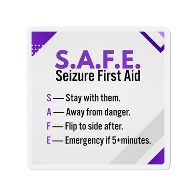 S.A.F.E. Seizure First Aid Magnet - Epilepsy Awareness Guide