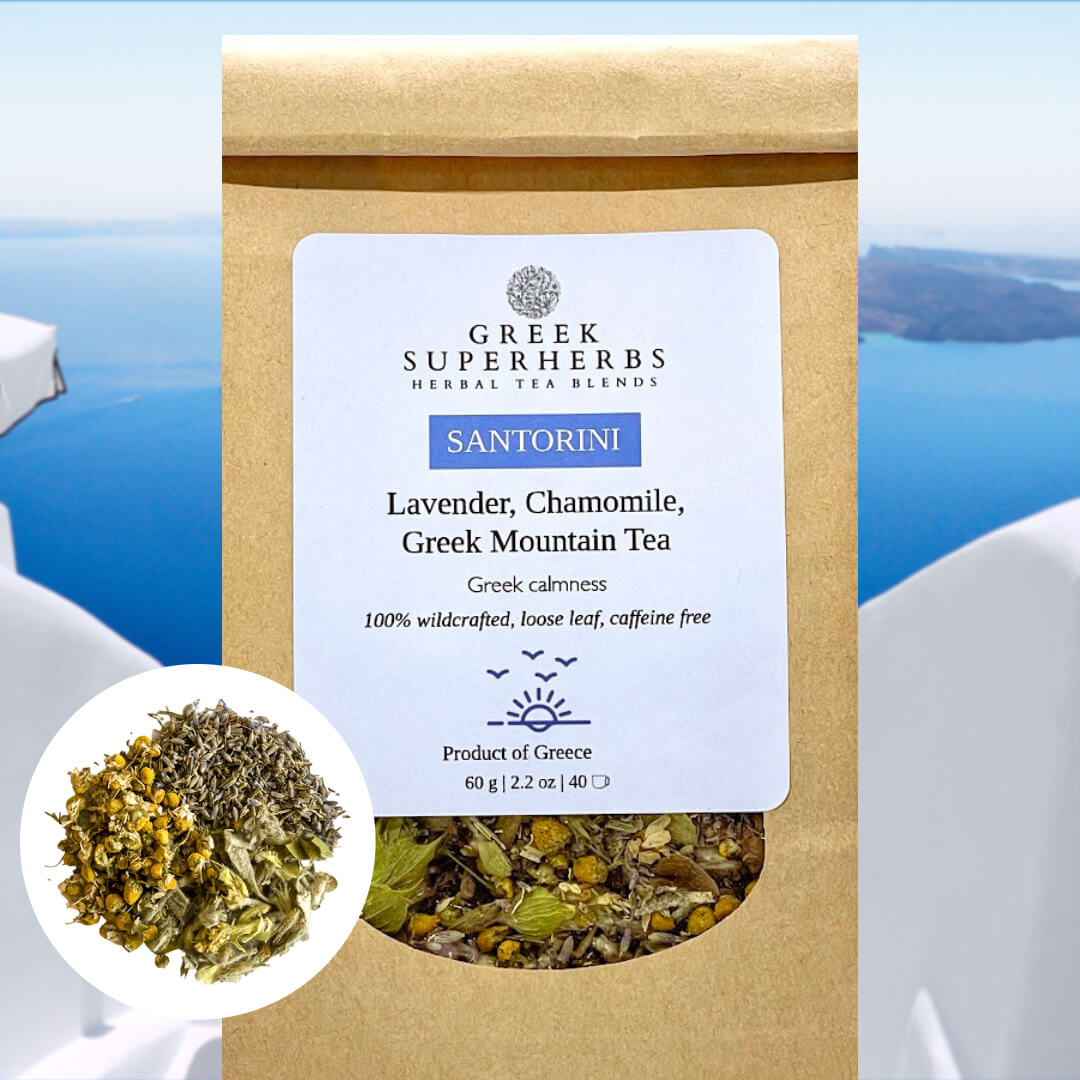 Greek Mountain Tea with Lavender & Chamomile – Calming Wildcrafted Blend