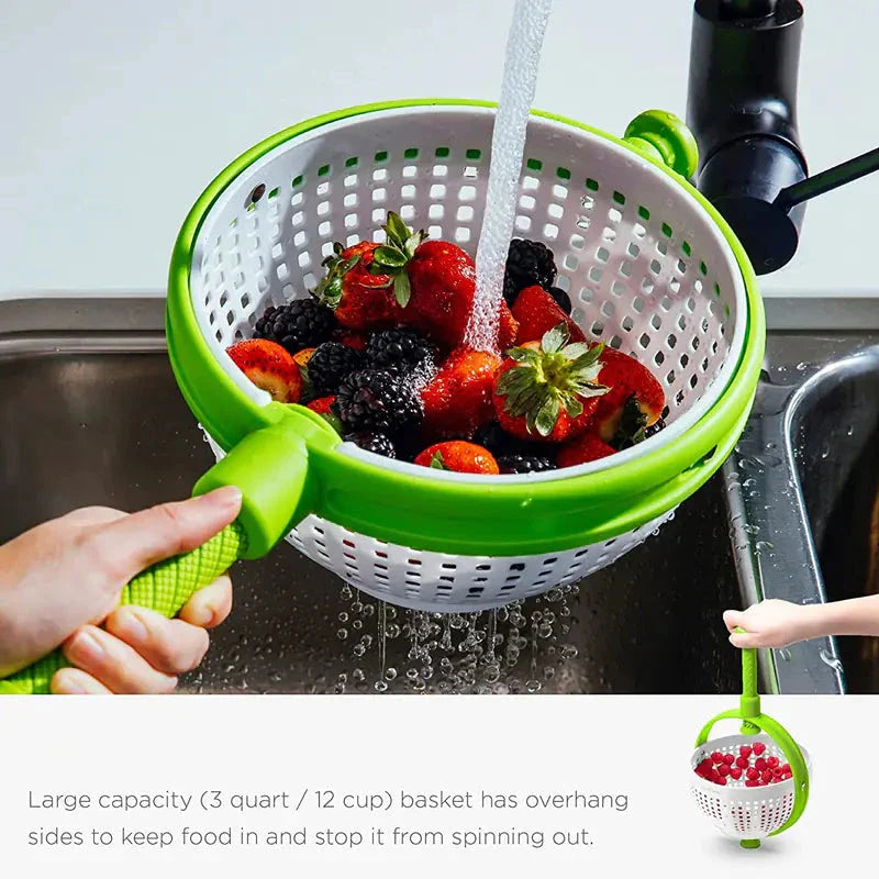 Scratch Resistant Nylon Salad Spinner Colander - Korvel