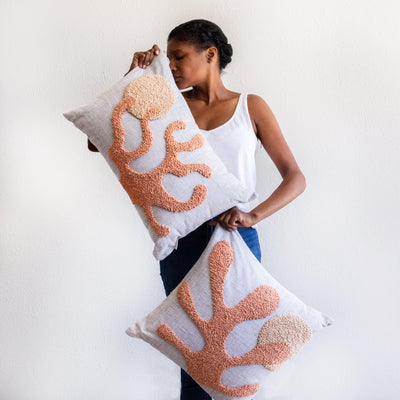 Sea Coral Throw Pillow - Eco-Friendly Comfort