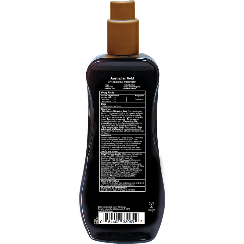 Australian Gold SPF 8 Spray Gel Bronzer - 8 fl oz