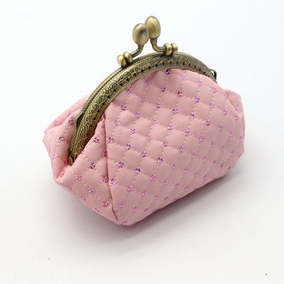 Sequin zero wallet, diamond grid coin bag, lipstick storage, small bag, mouth gold bag - Korvel