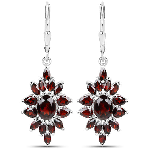 20.24 Carat Genuine Garnet .925 Sterling Silver Jewelry Set