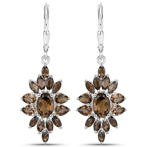 Ensemble de bijoux en argent sterling avec quartz fumé de 16,36 carats