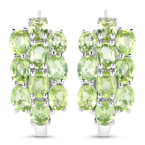Ensemble de bijoux en argent sterling .925 avec péridot véritable de 8,84 carats