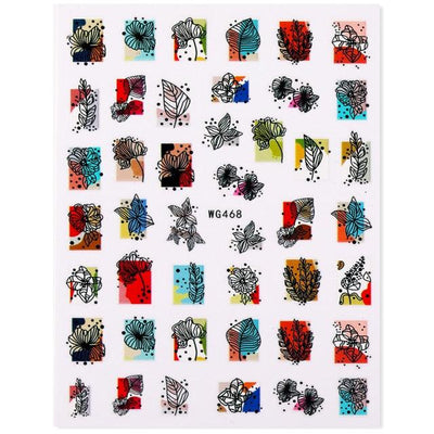 Elegant 3D Nail Art Stickers - Character & Floral Designs