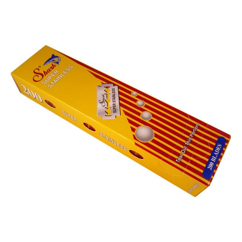 Lames de rasoir double tranchant en acier inoxydable Shark Super - Pack de 20x10