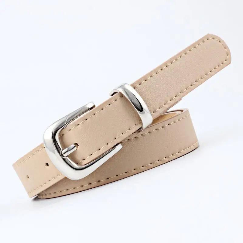 Ceinture en PU Cuir pour Femmes avec Boucle Double O-Ring Vintage