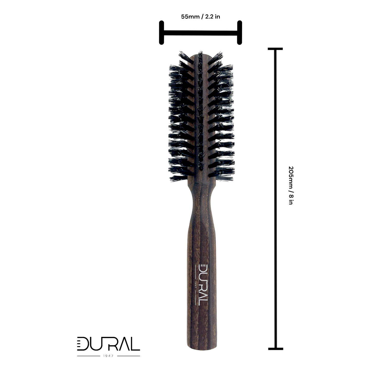Dural Thermo Ash Wood Round Hair Brush with Boar Bristles