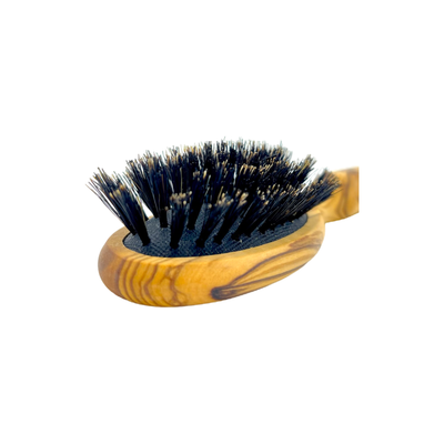 Dural Olive Wood Rubber Cushion Hair Brush with Boar Bristles