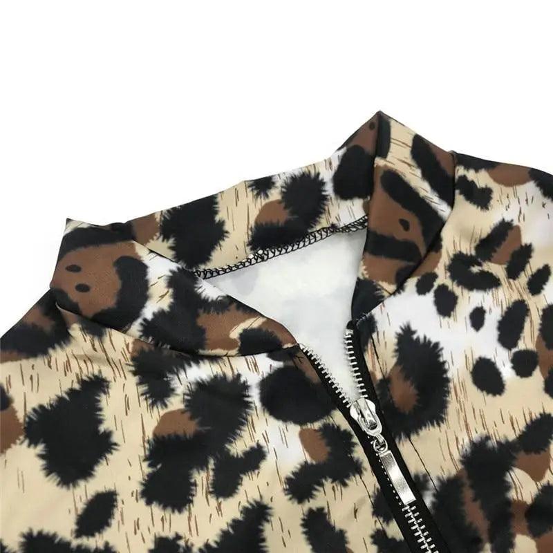 Veste à manches longues en imprimé léopard pour femmes élégante