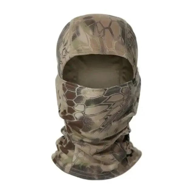 Cubierta de cara completa y calentador de cuello de camuflaje premium para esquí