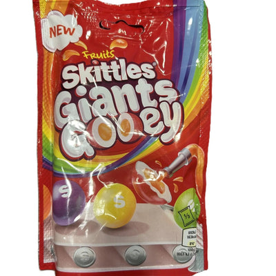 Skittles Giants Gooey Sweets Fruits – Soft Shell with Juicy Centre 109g Treat Bag (UK) - Korvel