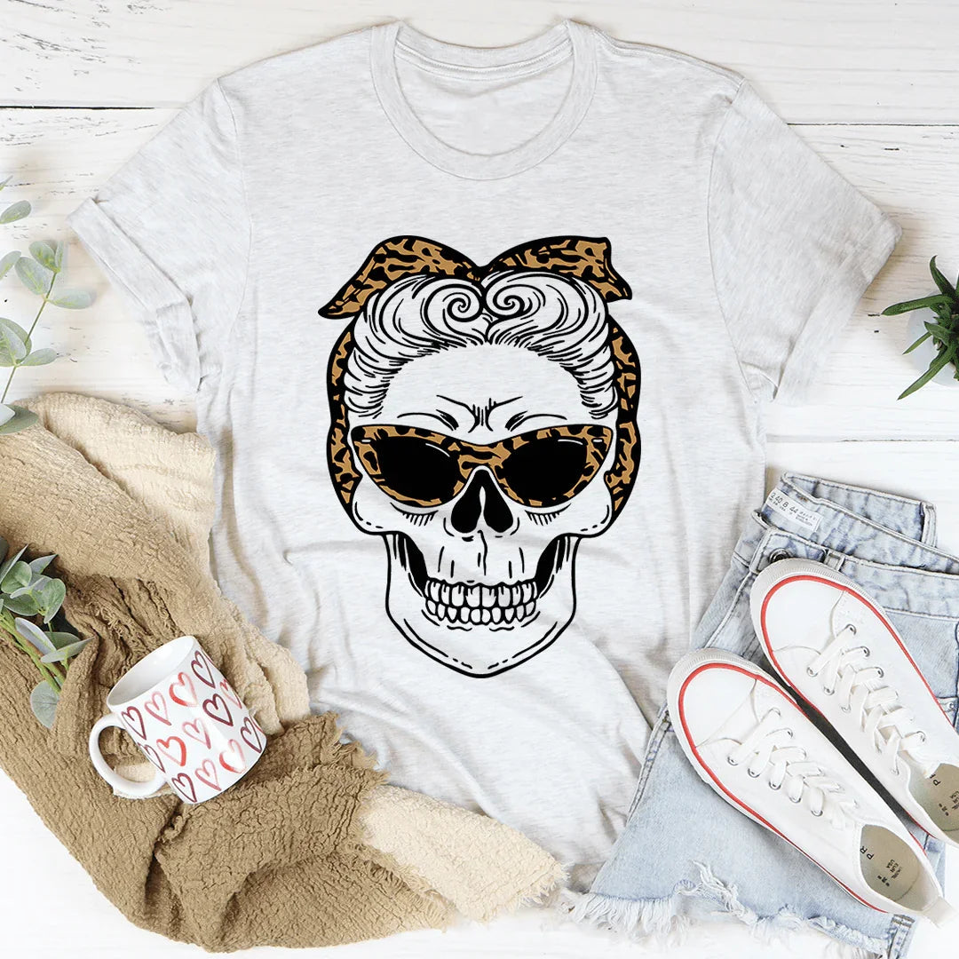 Skull With Leopard Bandana T-Shirt - Korvel