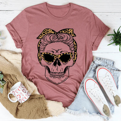 Skull With Leopard Bandana T-Shirt - Korvel