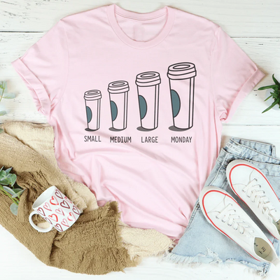 Camiseta de lunes pequeña, mediana y grande