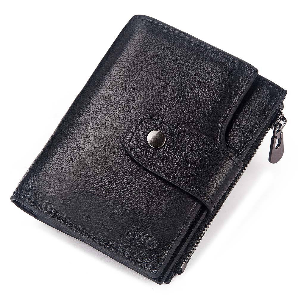 Smart Anti-Lost Wallet Men's Leather Wallet RFID Anti-theft Brush Coin Purse Bluetooth Link Multifunctional - Korvel