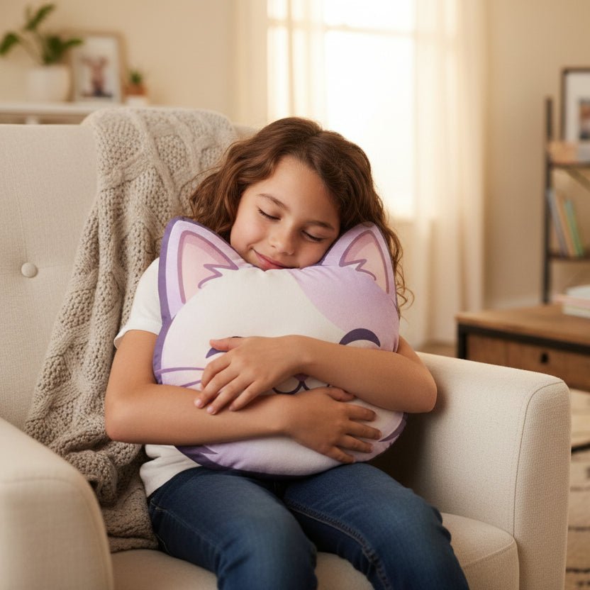 Smiling Cat Face Pillow - Soft and Inviting Decor