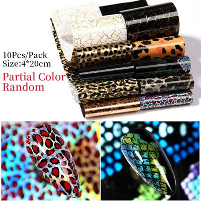 Snake Leopard Nail Foils - Premium Self-Adhesive Nail Art Stickers