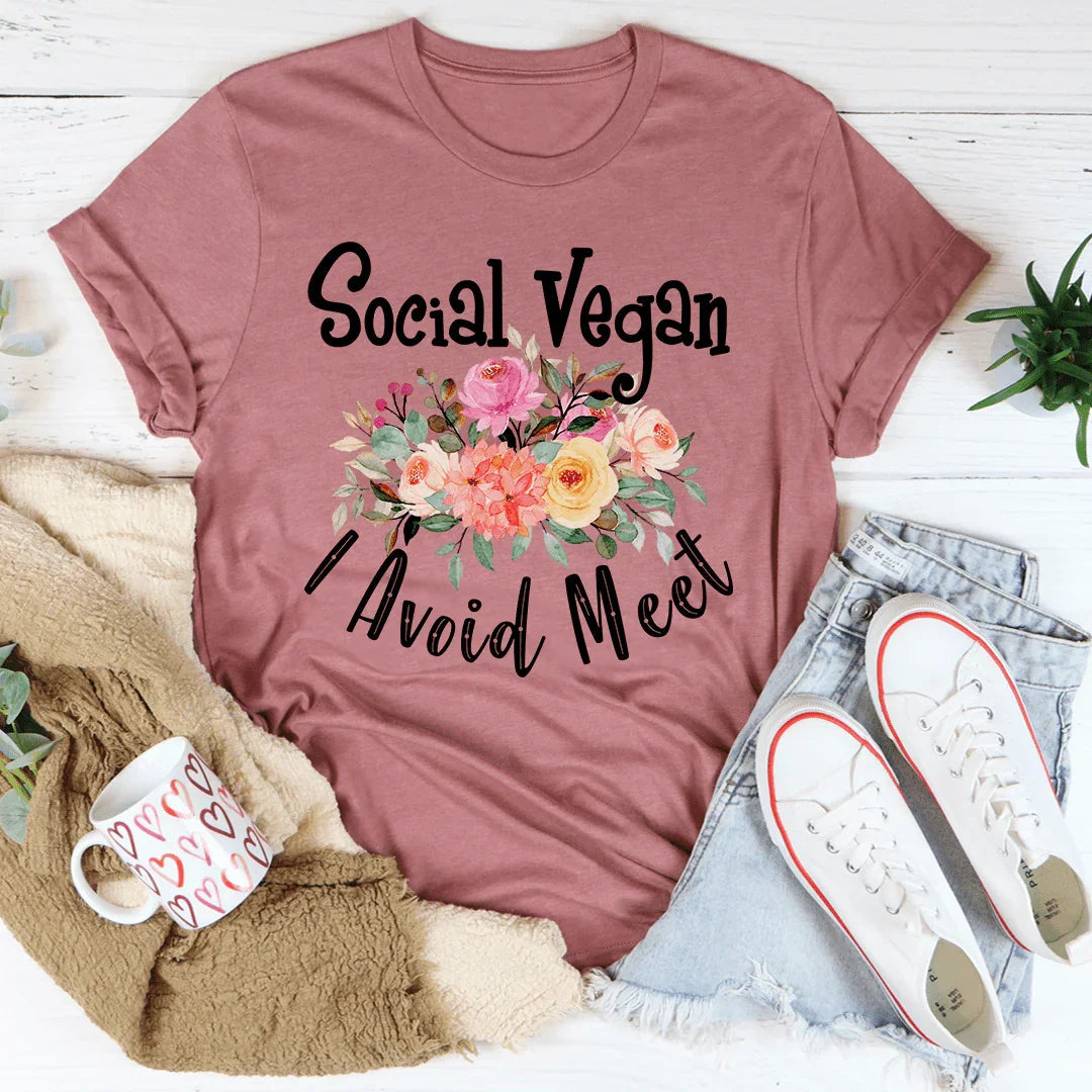Social Vegan I Avoid Meet Tee - Korvel