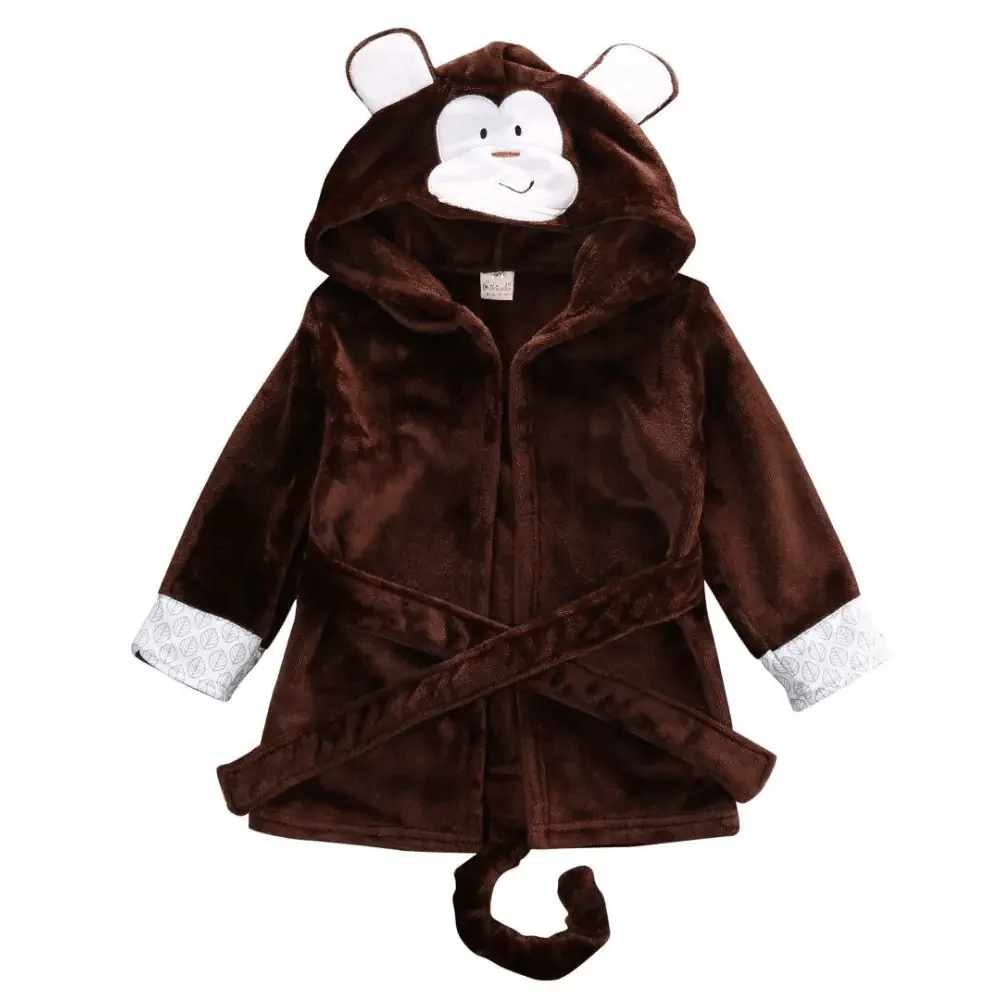 Robe de bain pour bébé avec visage d'animal en cartoon - Douce et confortable