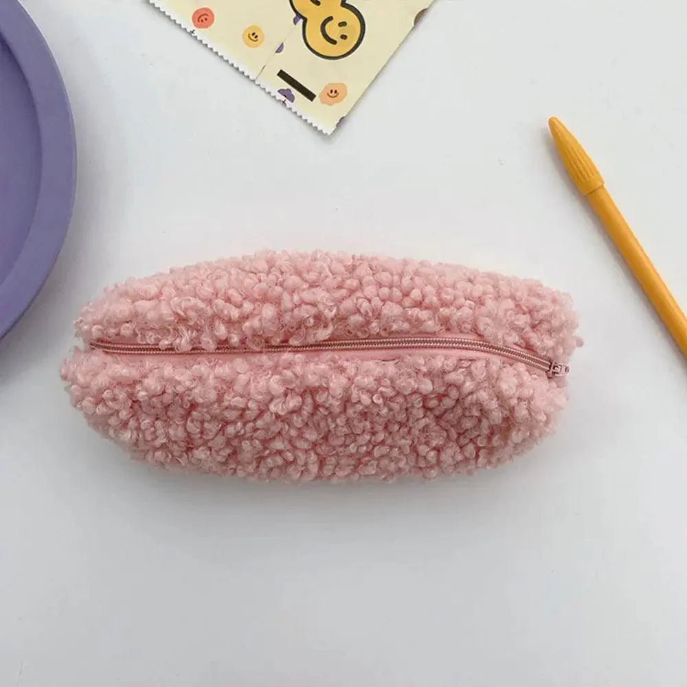 Trousse à crayons en peluche douce - Poche de rangement élégante et polyvalente
