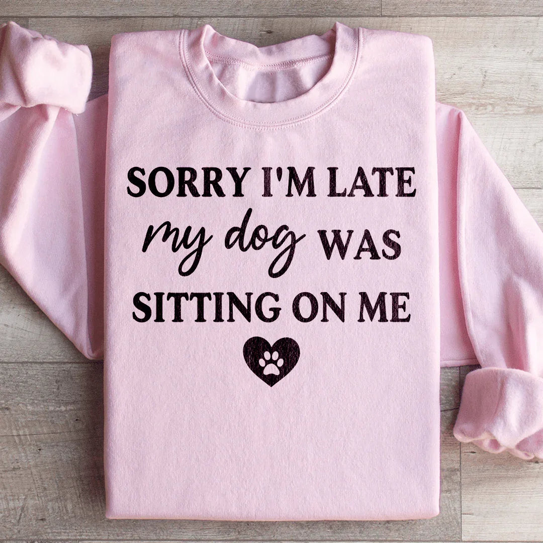 Désolé d'être en retard, mon chien était assis sur moi Sweatshirt