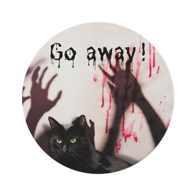 Bewitching Cat Round Rug - 'Leave Me Alone!' Halloween Accent - Korvel