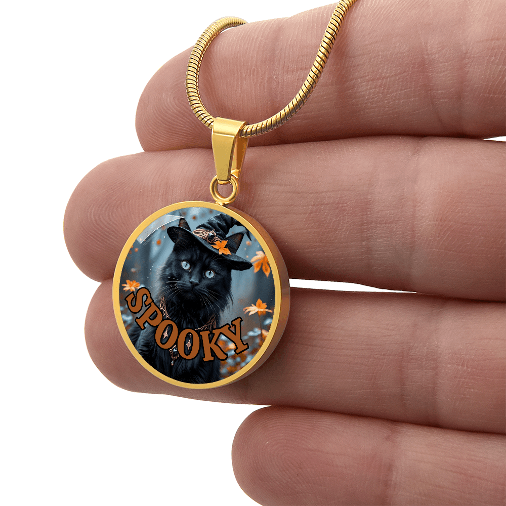 Enchanting Halloween Cat Pendant Necklace for Spooky Vibes - Korvel