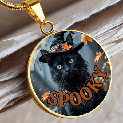 Enchanting Halloween Cat Pendant Necklace for Spooky Vibes - Korvel
